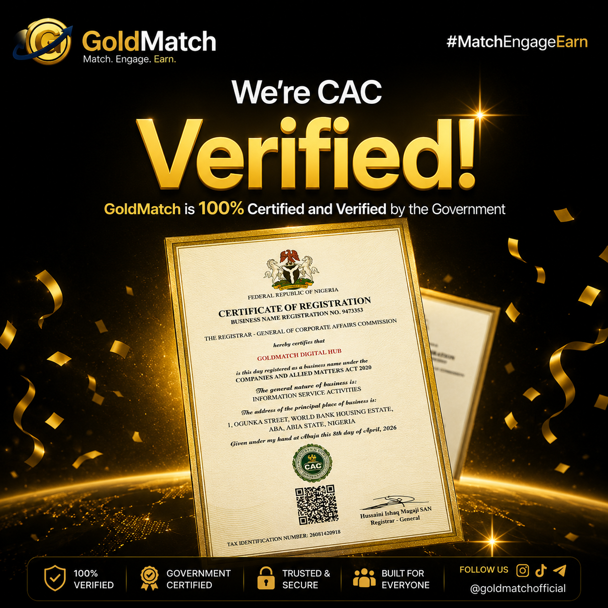 GoldMatch Mobile App Interface
